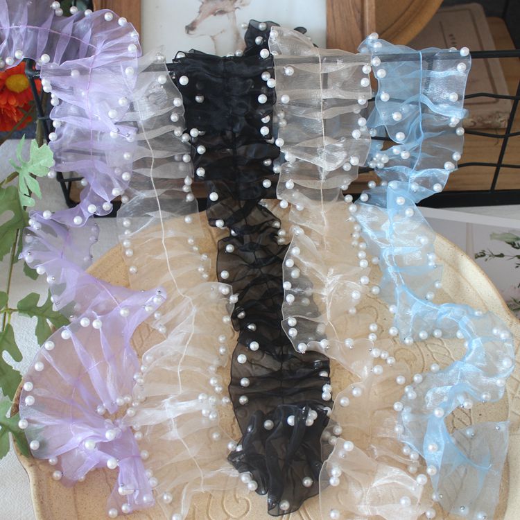 Colorful Mesh Tulle Beaded Lace Trim BT0119-Lace Fabric Shop
