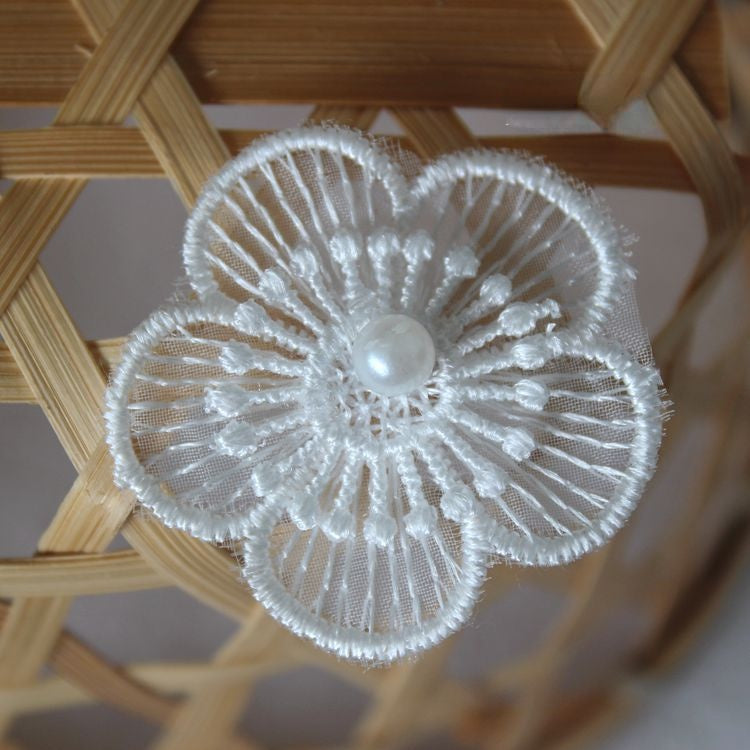 Lace Bead Trimming Single Floral BT0030-Lace Fabric Shop