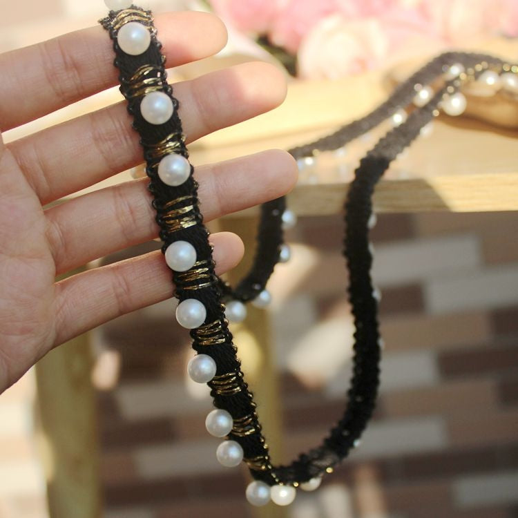 Neckline Beaded Lace Trims Fabric Material BT0092-Lace Fabric Shop