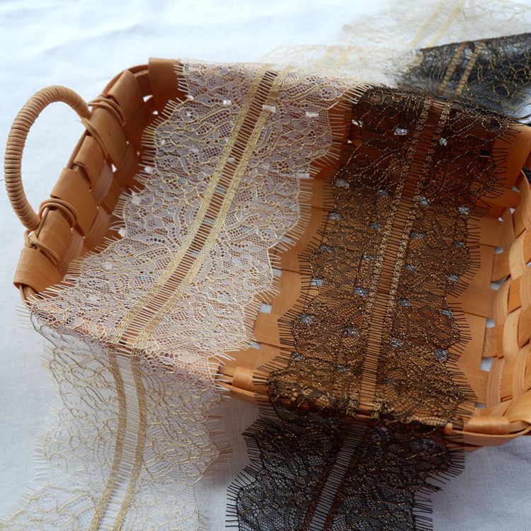 Golden Lace Fabric Trim Width 10-12 cm CL0062-Lace Fabric Shop