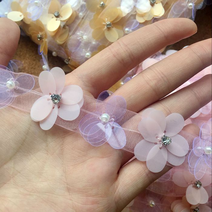 Sequins Beads Color Lace Trimming BT0028-Lace Fabric Shop