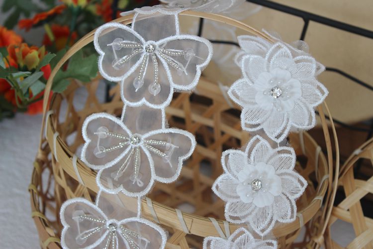 Beaded Veil Decoration Lace Trim BT0003-Lace Fabric Shop