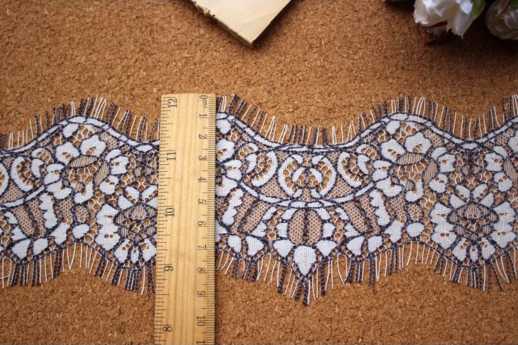 Double Color Lace Trim Width 8 cm CL0042-Lace Fabric Shop