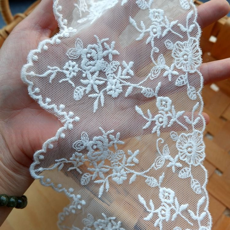 Embroidery Wedding Lace Trim Width 7-11 cm TF0065-Lace Fabric Shop