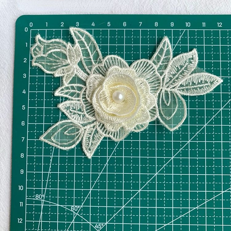 3D Beaded Flower Lace Trim Decoration BT0082-Lace Fabric Shop