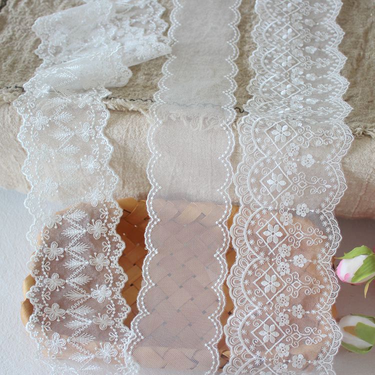 Embroidery Mesh Lace Trim Width 8 cm LT0368-Lace Fabric Shop