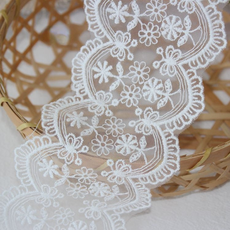 Mesh Lace Trim Cuff Fabric Width 6-8 cm LT0373-Lace Fabric Shop