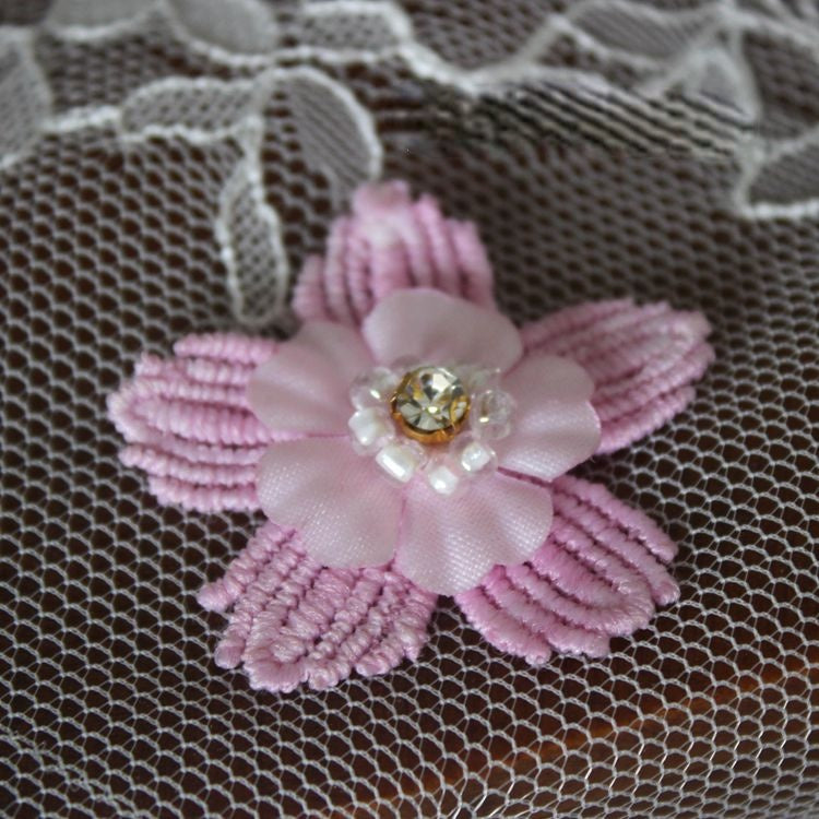 Lace Bead Trimming Single Floral BT0030-Lace Fabric Shop