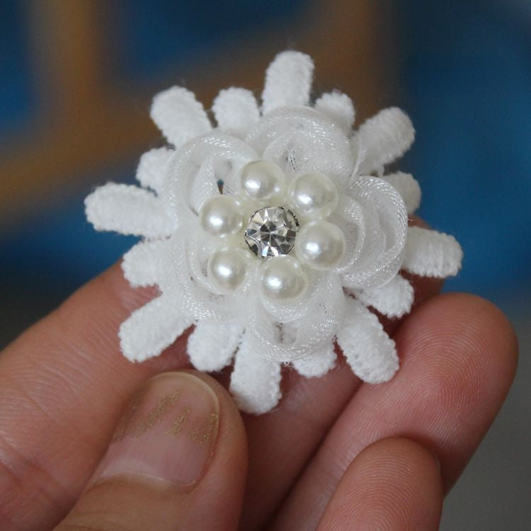 3D Beaded Lace Trim Single Flower BT0001-Lace Fabric Shop