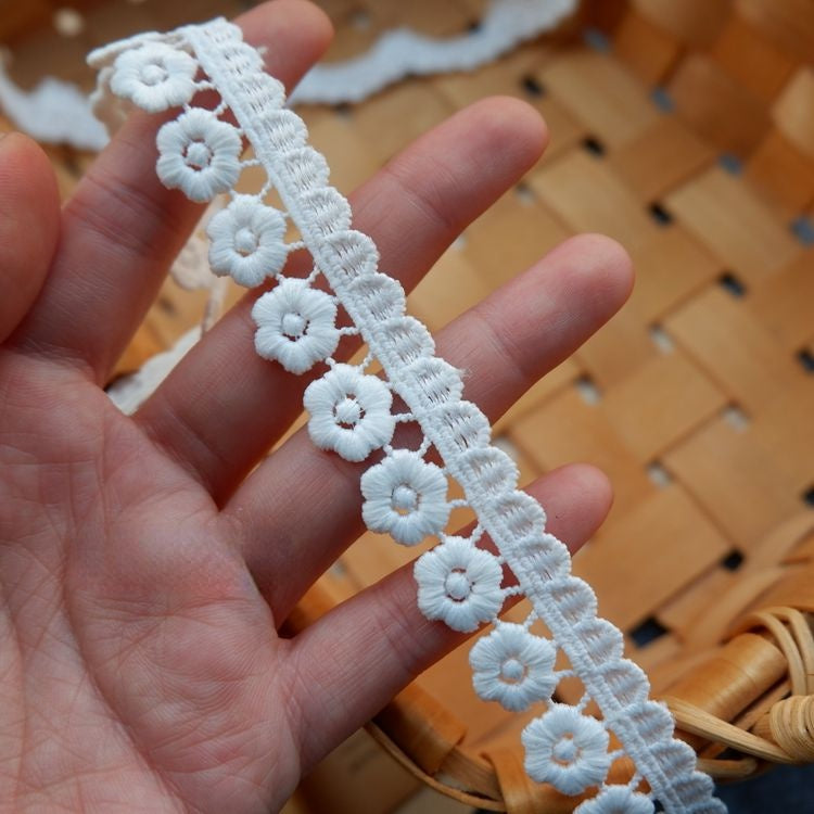 Dress Floral Trimming White Black Lace LT0230-Lace Fabric Shop