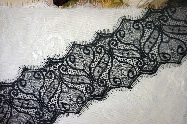 Chantilly Lace Trim Width 12 cm LT0033-Lace Fabric Shop