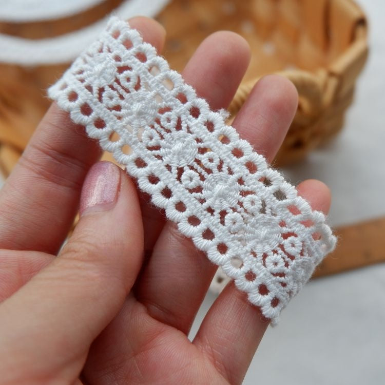 3D White Lace Trim Width 2-5 cm LT0114-Lace Fabric Shop