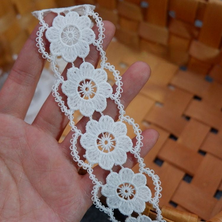 White Clothes Hem Lace Trim Decoration LT0233-Lace Fabric Shop