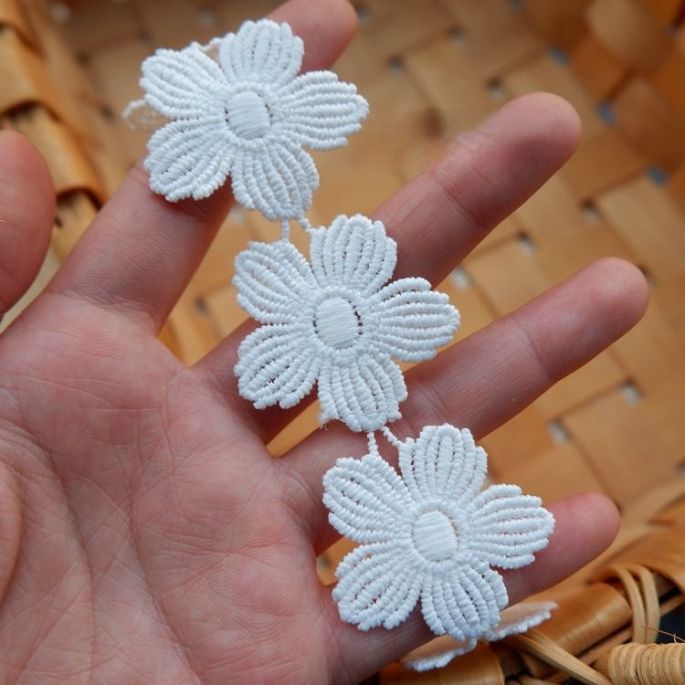 Dress Floral Trimming White Black Lace LT0230-Lace Fabric Shop