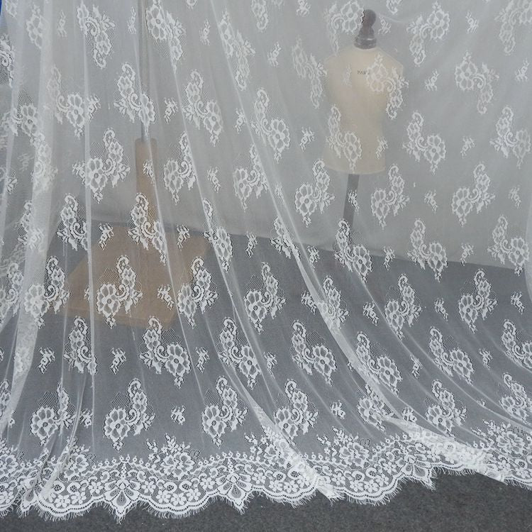 Chantilly Lace Cuff Fabric Width 150 cm CHL0094-Lace Fabric Shop