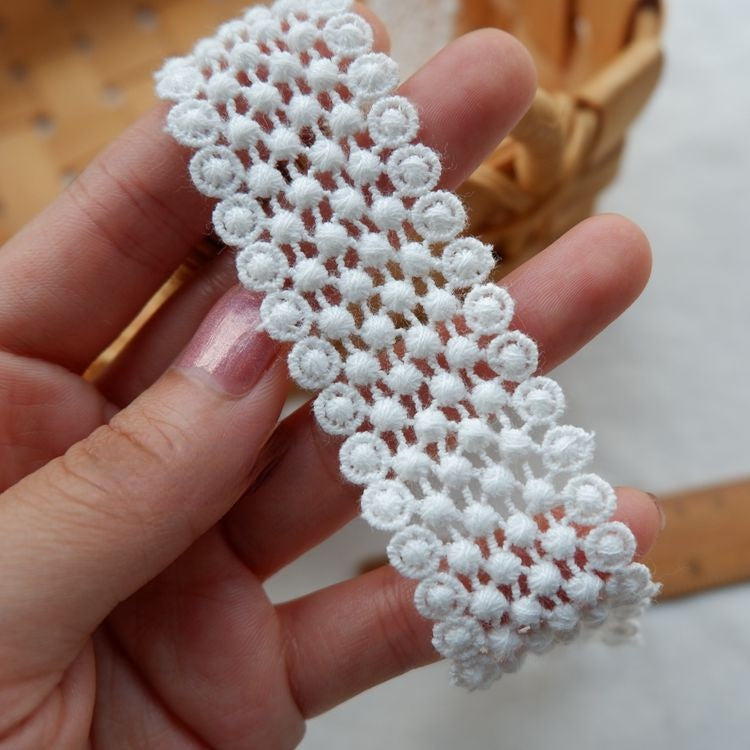 3D White Lace Trim Width 2-5 cm LT0114-Lace Fabric Shop