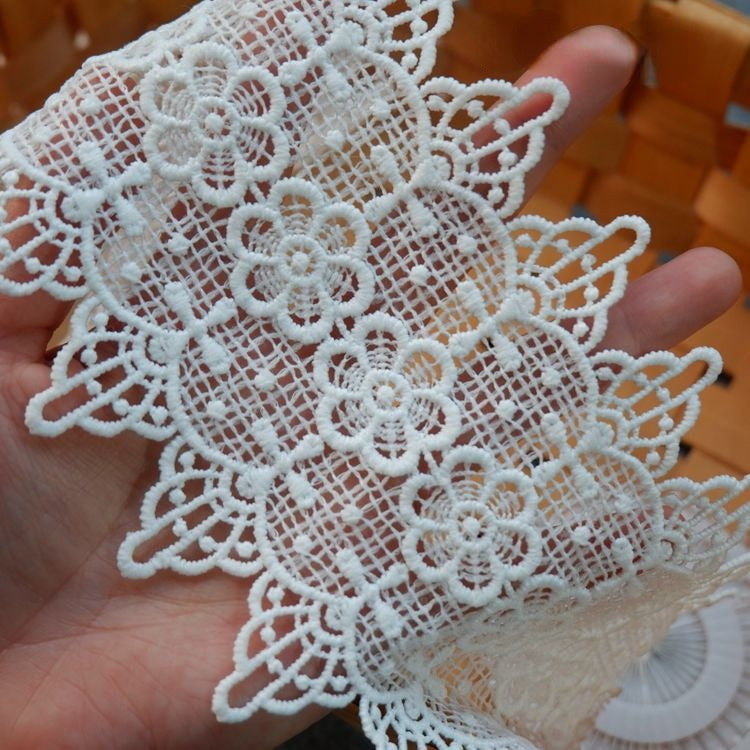 White Clothes Hem Lace Trim Decoration LT0233-Lace Fabric Shop