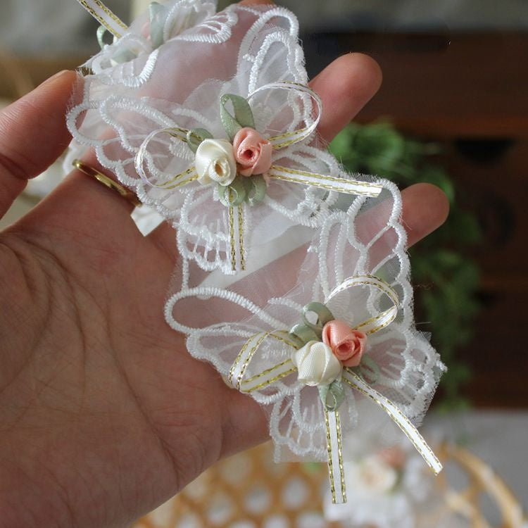 Beads Rose Lace Trimming Fabric BT0054-Lace Fabric Shop