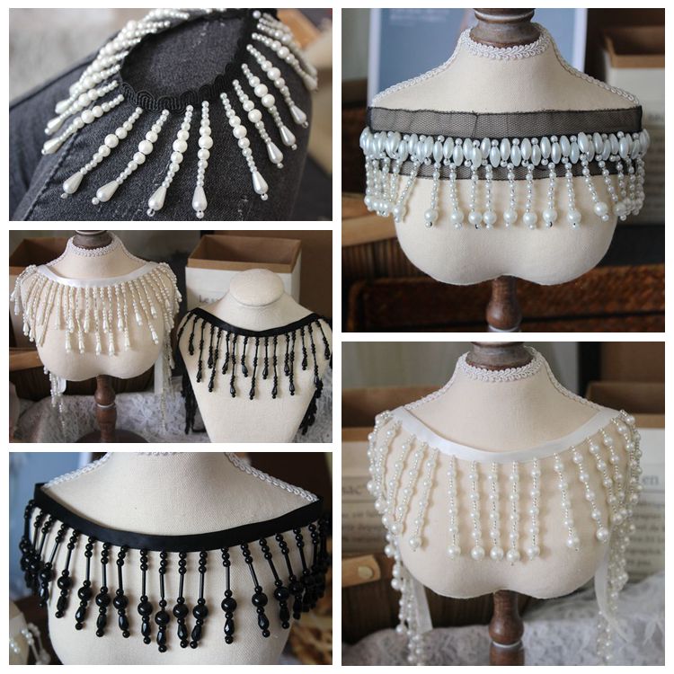 Pearl Tassel Beaded Costumes Lace Trim BT0106-Lace Fabric Shop