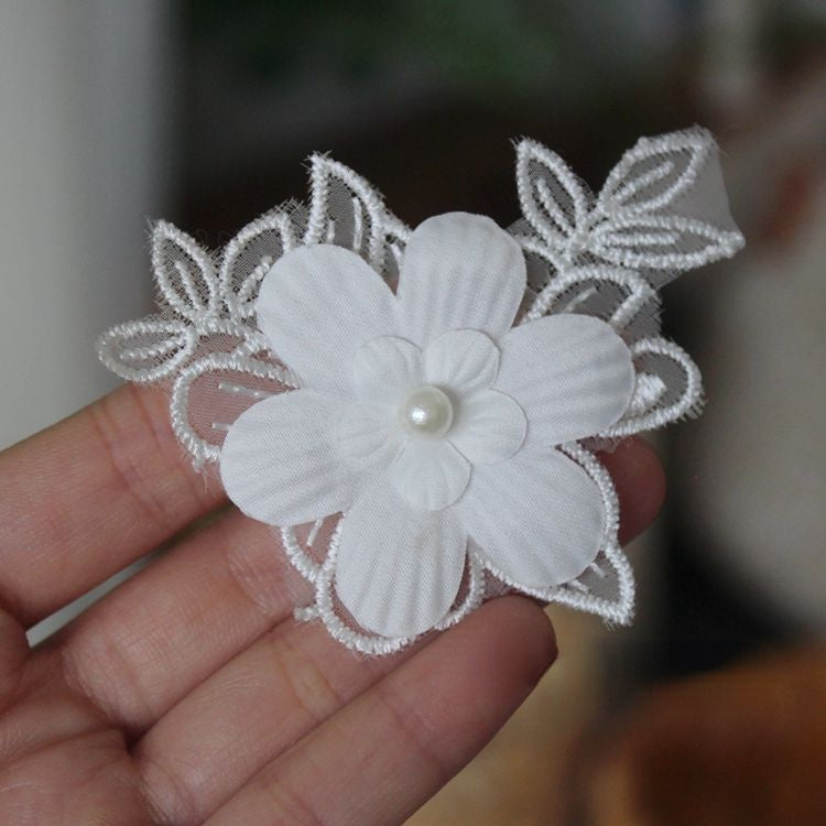 Beads Lace Trimming Single Flower BT0011-Lace Fabric Shop