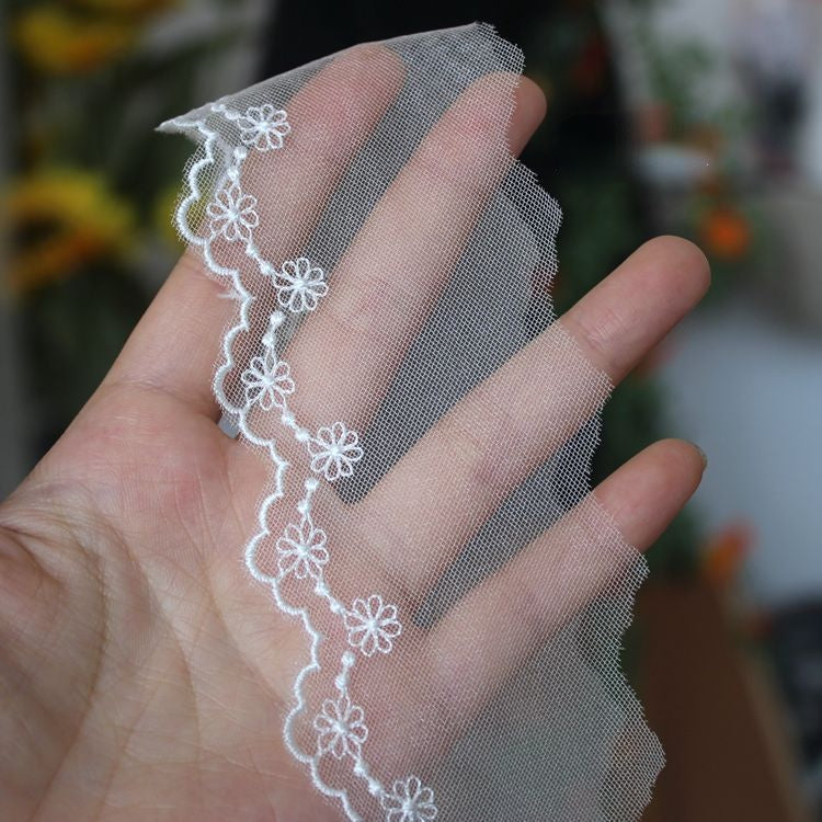Embroidery Floral Tulle Trim Width 5 cm TF0107-Lace Fabric Shop