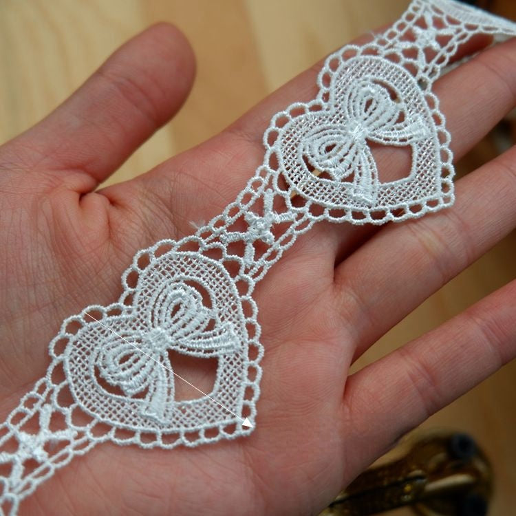 Guipure 3D White Black Lace Trim LT0226-Lace Fabric Shop