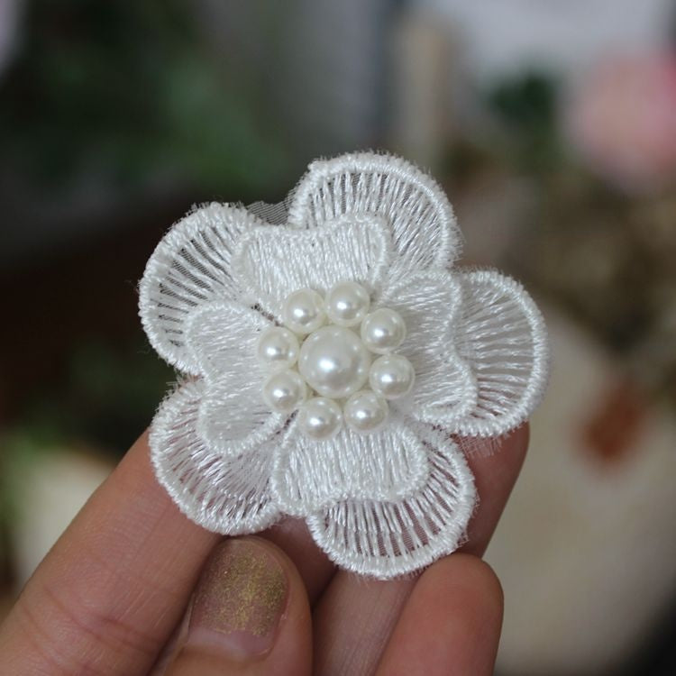 Beads Lace Trimming Single Flower BT0011-Lace Fabric Shop