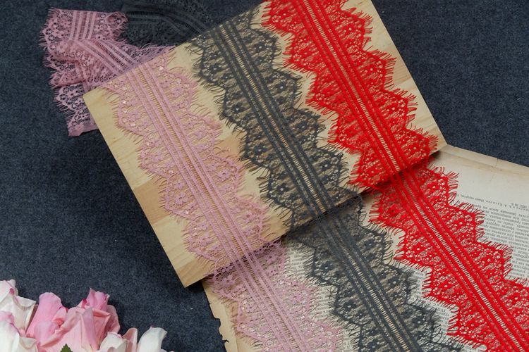 Eyelash Color Lace Trim Width 10 cm CL0008-Lace Fabric Shop