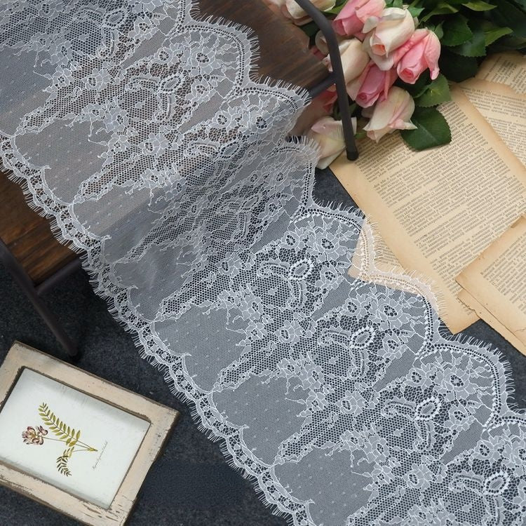 Chantilly Lace Trim Width 25-27 cm LT0068-Lace Fabric Shop