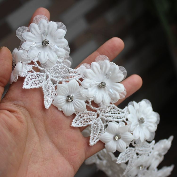 3D Beaded Flower Lace Trims Accessories BT0088-Lace Fabric Shop