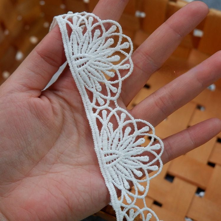 White Clothes Hem Lace Trim Decoration LT0233-Lace Fabric Shop