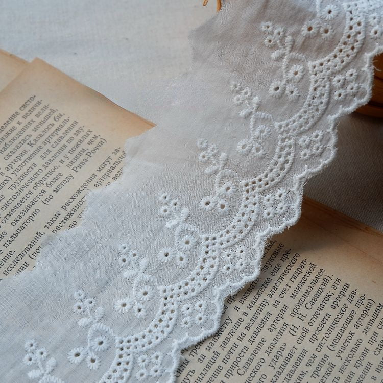 Embroidery Cotton Lace Trim Width 6-8 cm EF0014
