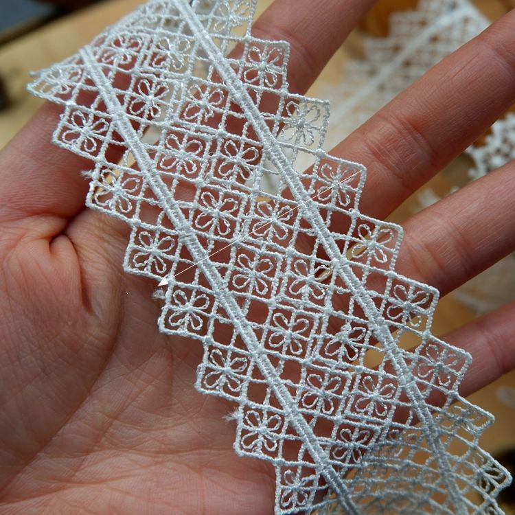 White Lace Trims Width 4-11 cm LT0138-Lace Fabric Shop