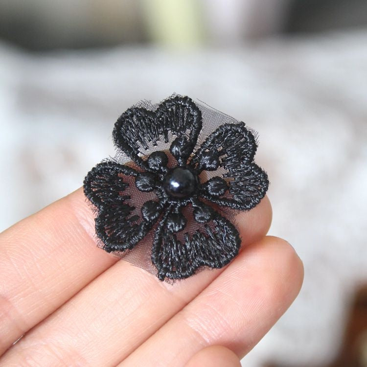 Lace Bead Trimming Single Floral BT0030-Lace Fabric Shop