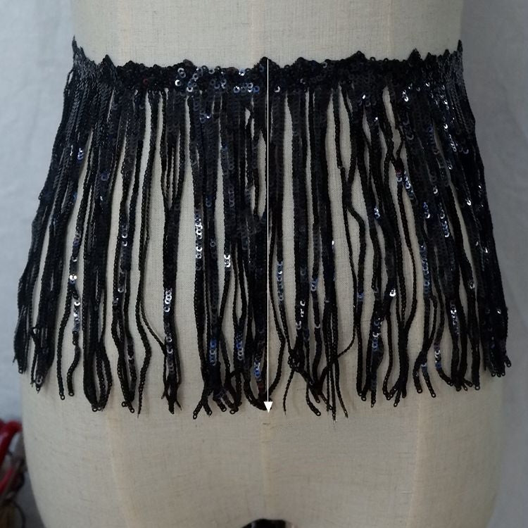 Costumes Tassel Sequins Lace Trimming BT0066-Lace Fabric Shop