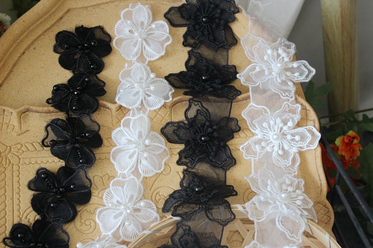 3D Beaded Wedding Lace Trim BT0002-Lace Fabric Shop