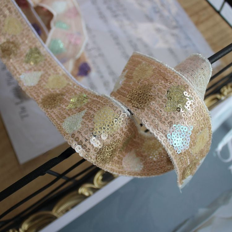 Luxury Shiny Sequins Beaded Lace Trims BT0077-Lace Fabric Shop