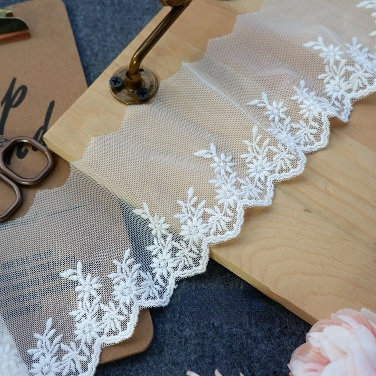 Cuff Lace Tulle Fabric Trim Width 7-9 cm TF0081-Lace Fabric Shop