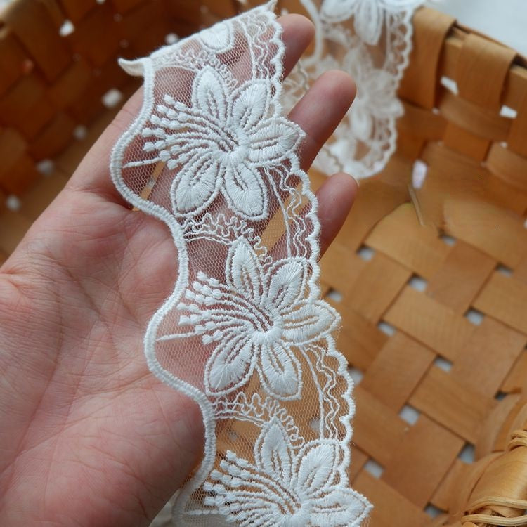 Embroidery Tulle Fabric Width 3-5 cm TF0013-Lace Fabric Shop