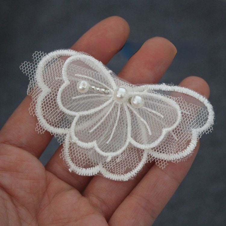 3D Lace Beaded Trims Single Floral BT0013-Lace Fabric Shop