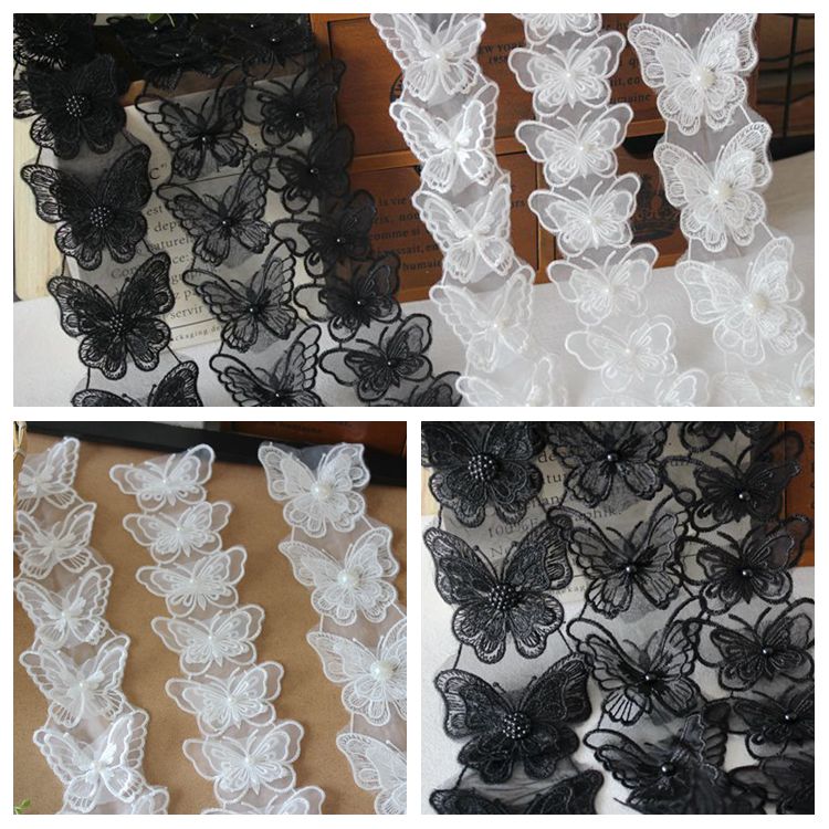 Pearl Beaded Lace Trims Fabric BT0016-Lace Fabric Shop