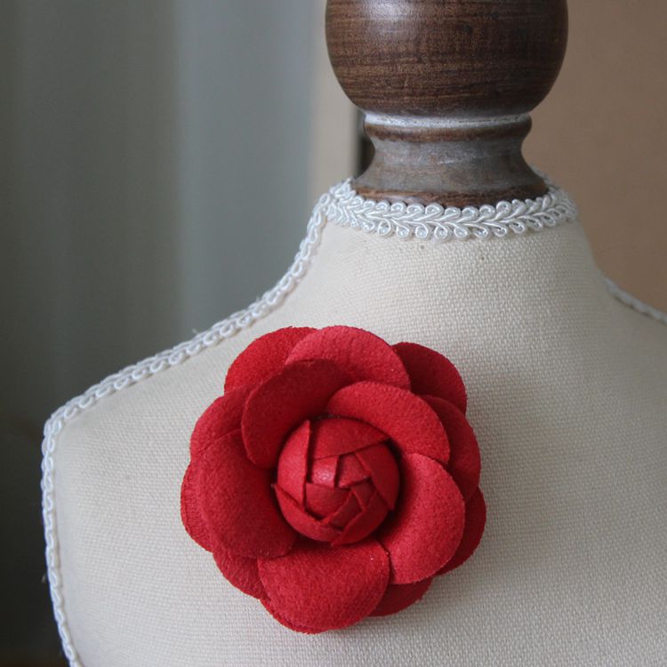 Colorful 3D Camellia Hat Bag Dress Brooch BTA0019-Lace Fabric Shop