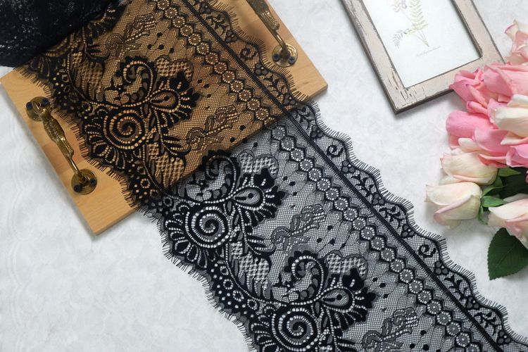 Eyelash Lace Trim Width 22 cm LT0067-Lace Fabric Shop