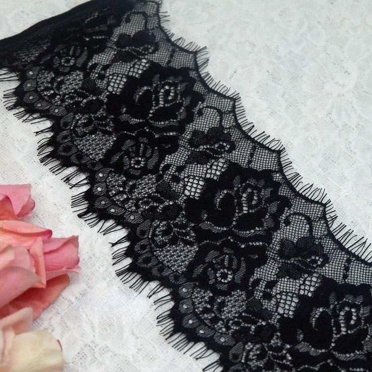 Rose Chantilly Lace Trim Width 13 cm LT0002-Lace Fabric Shop