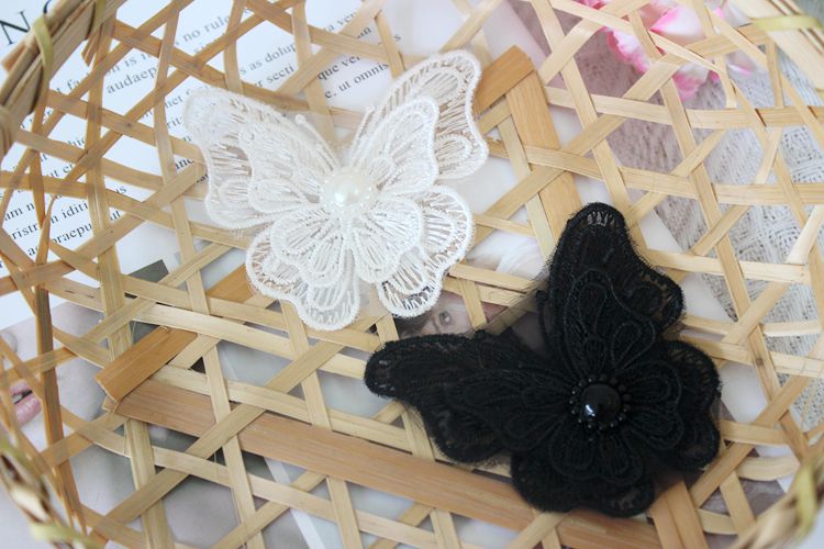 3D Beaded Lace Trim Single Floral BT0031-Lace Fabric Shop