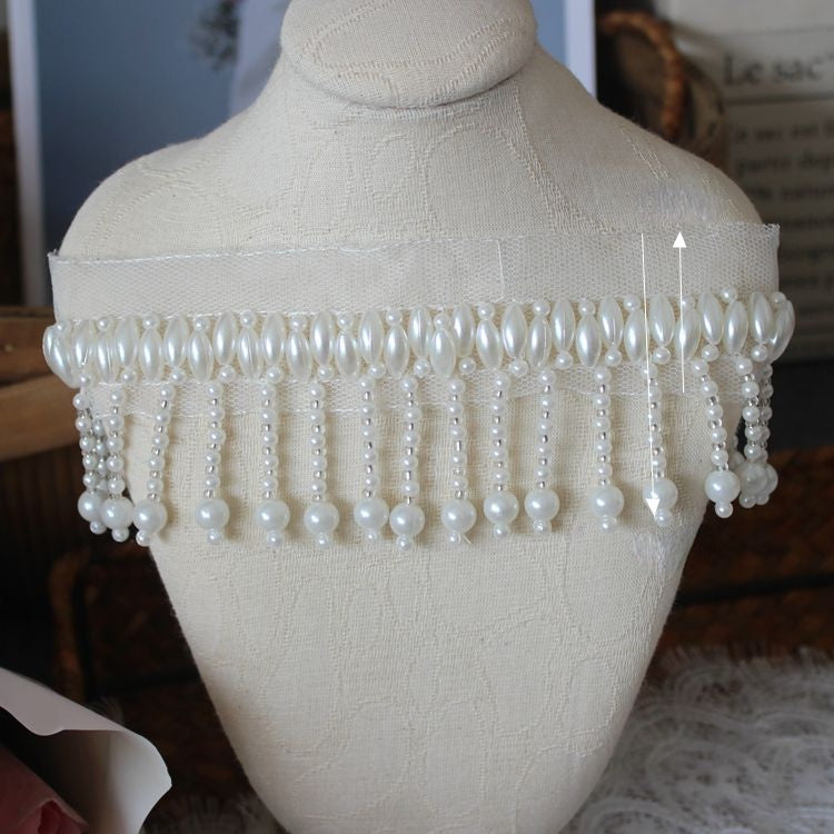 Pearl Tassel Beaded Costumes Lace Trim BT0106-Lace Fabric Shop