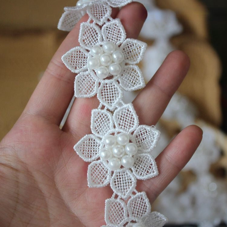 Luxury Embroidery Beaded Lace Trim Floral BT0116-Lace Fabric Shop