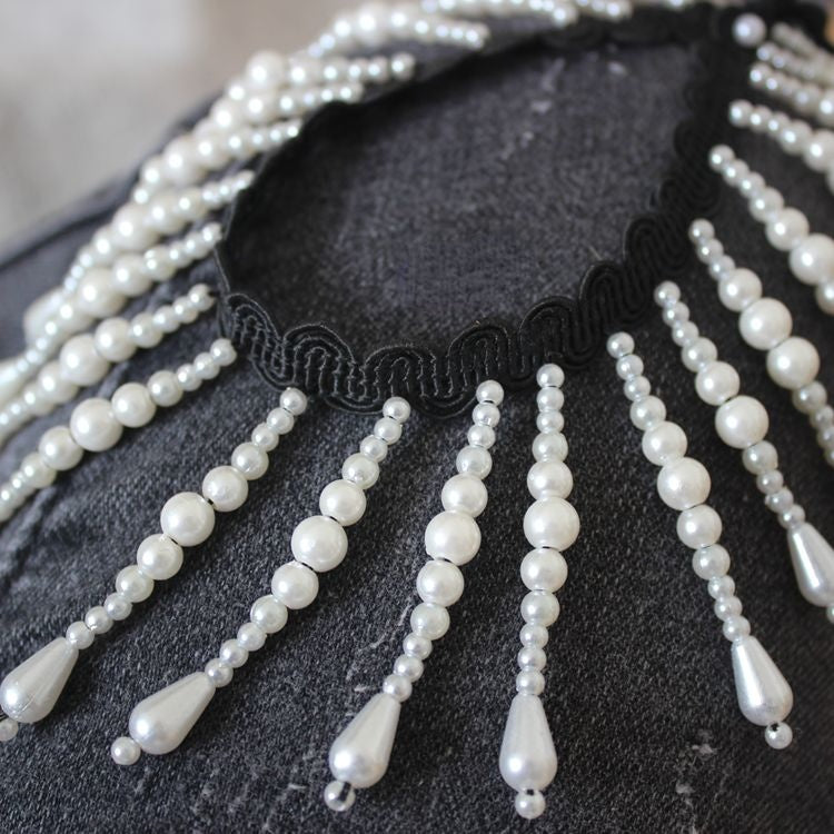 Pearl Tassel Beaded Costumes Lace Trim BT0106-Lace Fabric Shop