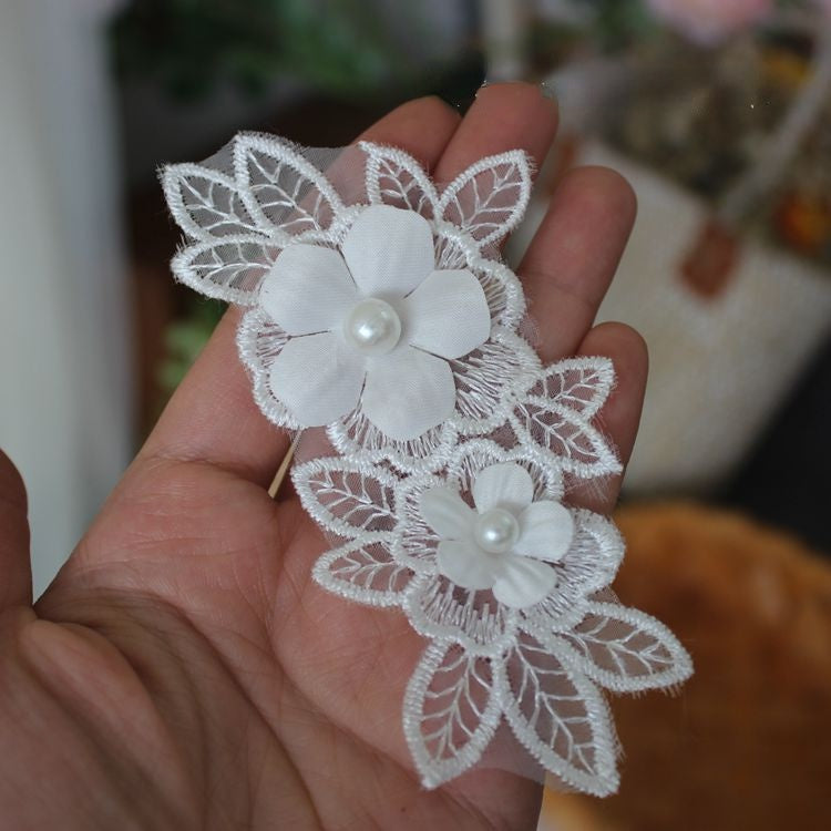 Beads Lace Trimming Single Flower BT0011-Lace Fabric Shop