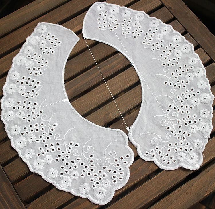 Embroidery Guipure Lace Eyelet Fabric Collar EF0060